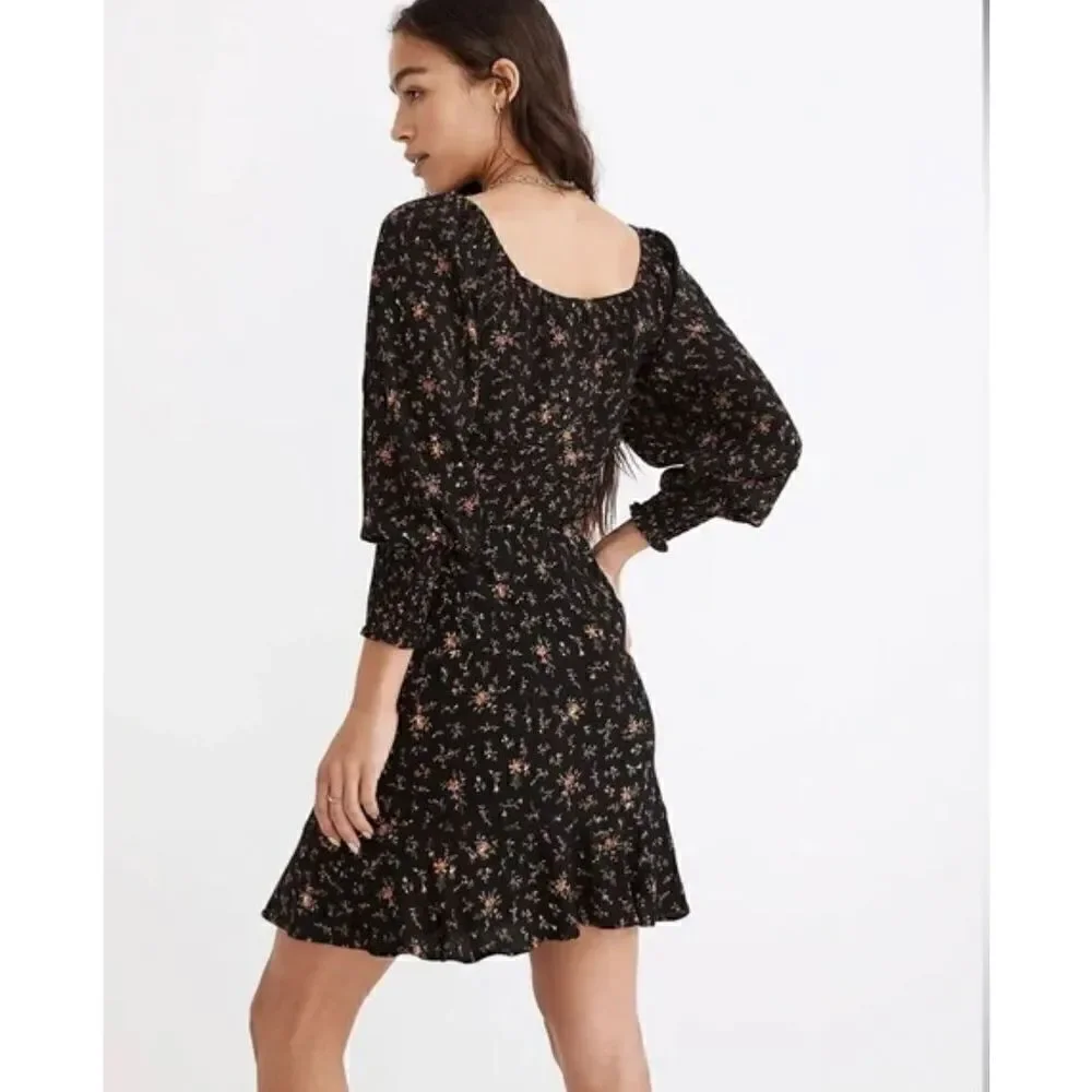 Madewell Flounce-Hem Mini Slip Skirt in Fresh Sprigs Size 8